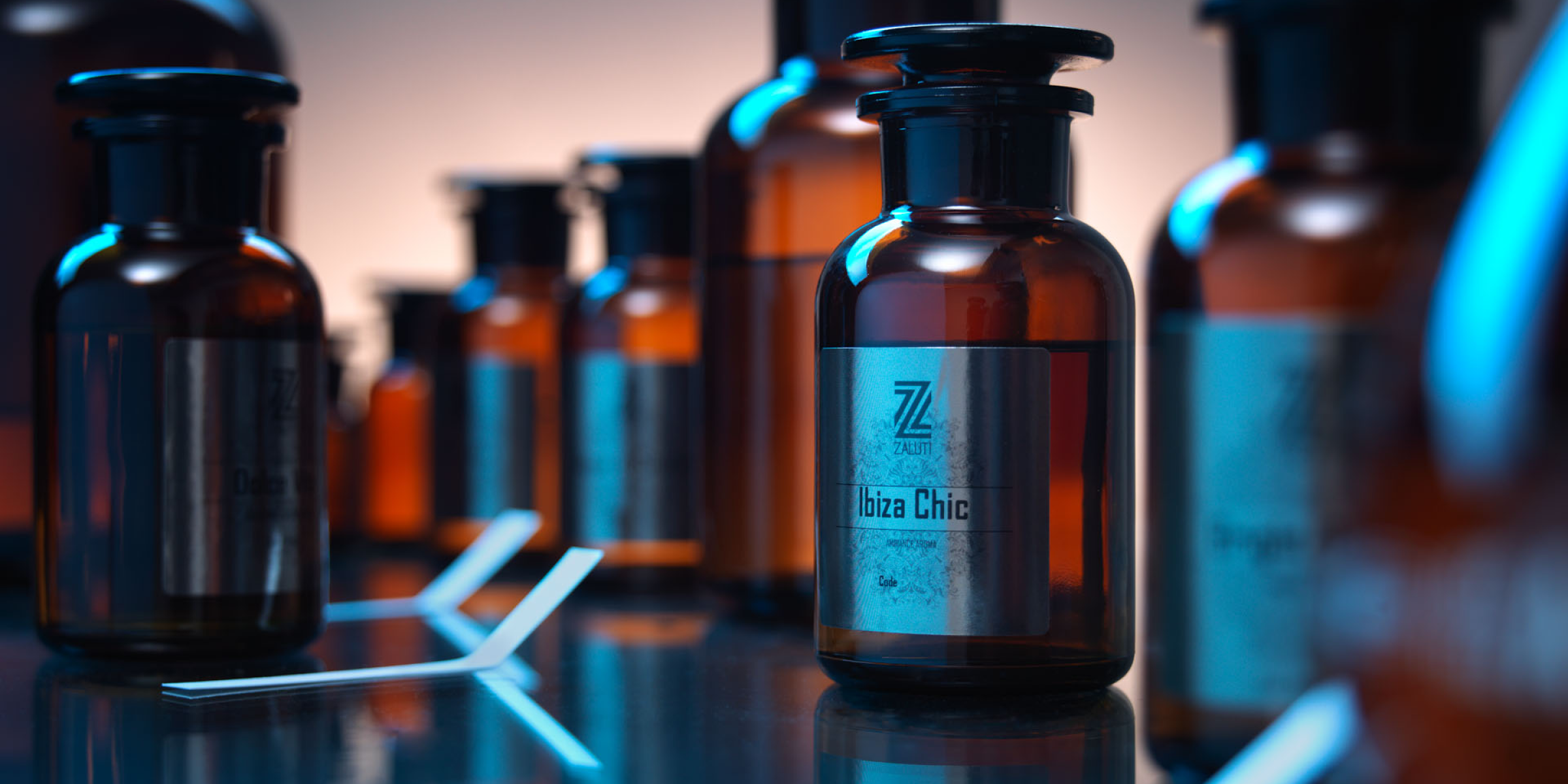 Zaluti scent bottle Ibiza Chic – elegant fragrance diffuser with Mediterranean bohemian character.